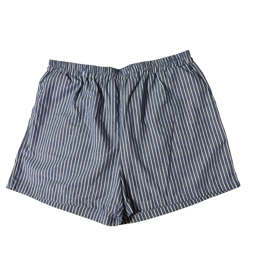 Women Navy Blue Striped Shorts